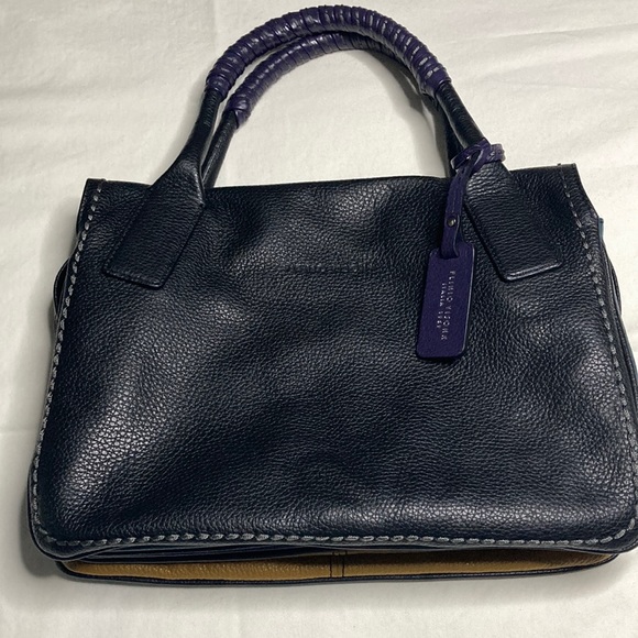 Plinio Visona Handbags - Plinio Visona Genuine Leather Color Block Cross Body Bag, Made in Italy